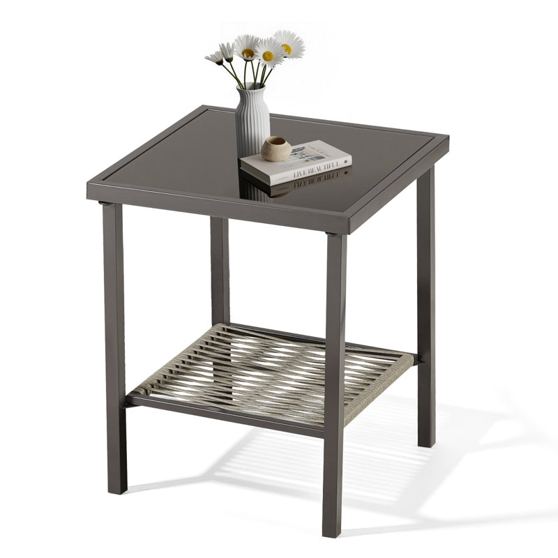 Table d'appoint d'extérieur en osier