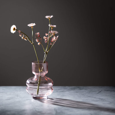 Sullivans Glass Narrow Neck Vase 6.5"H; Pink