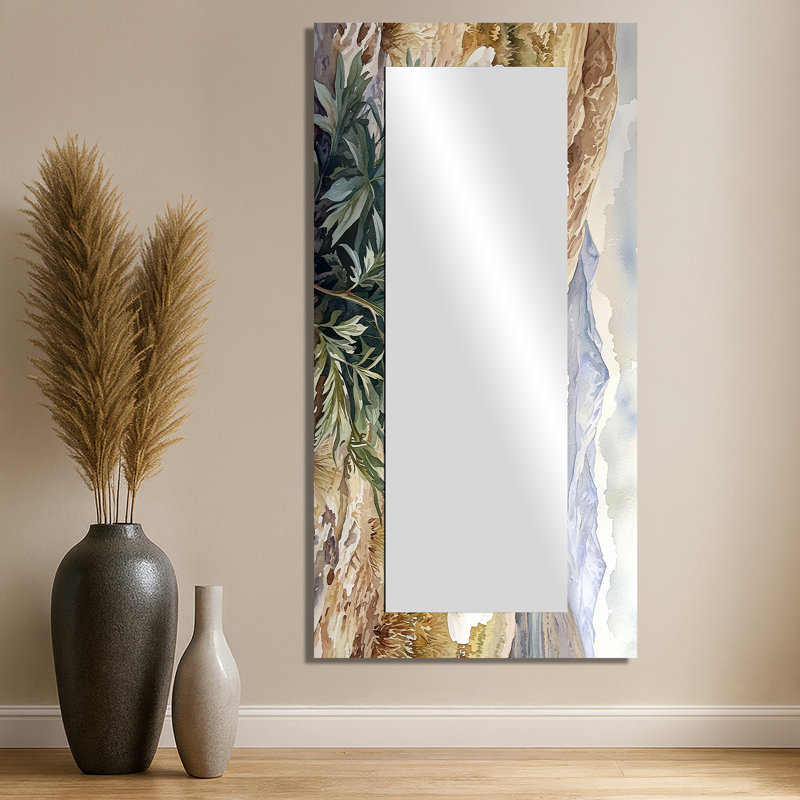 Peonies In The Rocky Valley II - Floral Mirror Wall Art - Printed On Metal, 28" x 55"