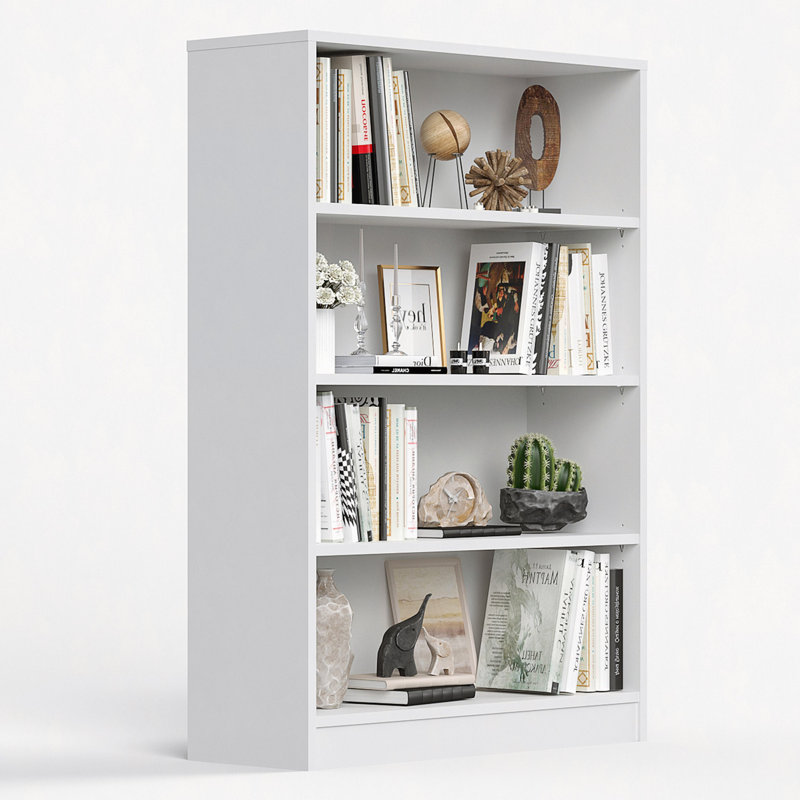 Bibliothèque pour bibliothèque de bureau à 4 tablettes de 48 pouces de hauteur pour bibliothèque de salon à 4 niveaux