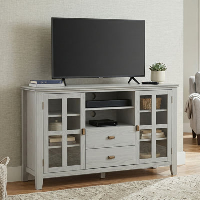 Meuble télé haut en bois massif Artisan
