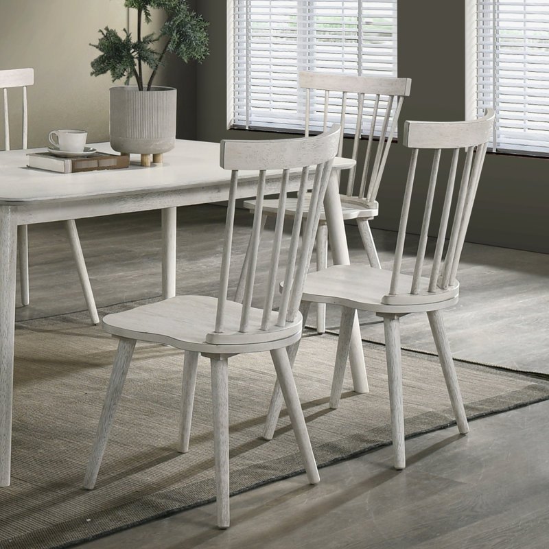2 chaises d'appoint de salle à manger rustiques en bois massif blanc, design, idéales pour une utilisation dans la pièce, processus d'installation simple et rapide