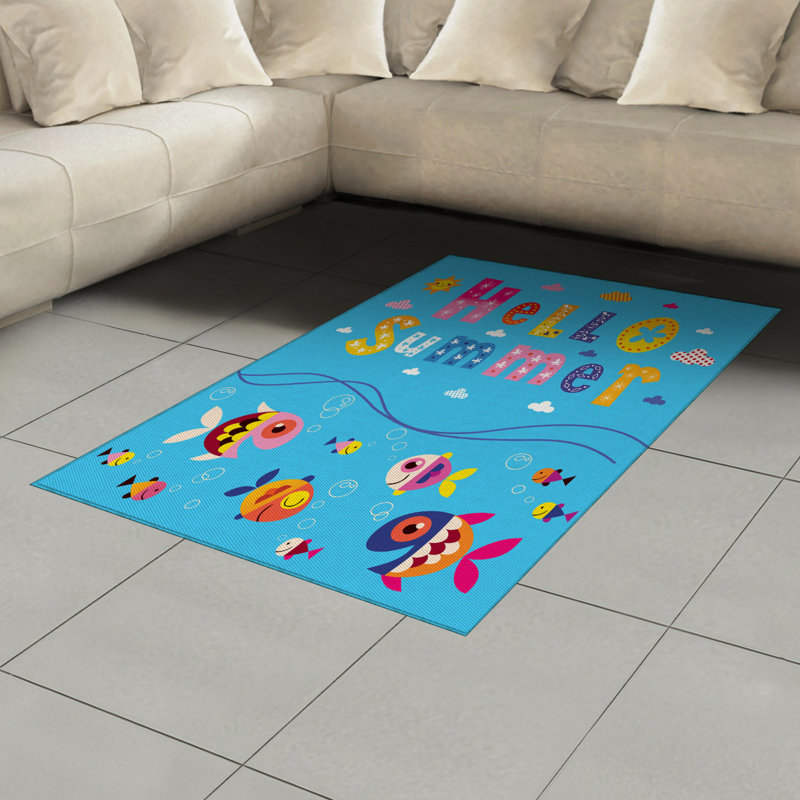 Saying High Density Long Fiber Poly Threads Decorative Area Rug Carpet, Rectangle 4' x 5'8"