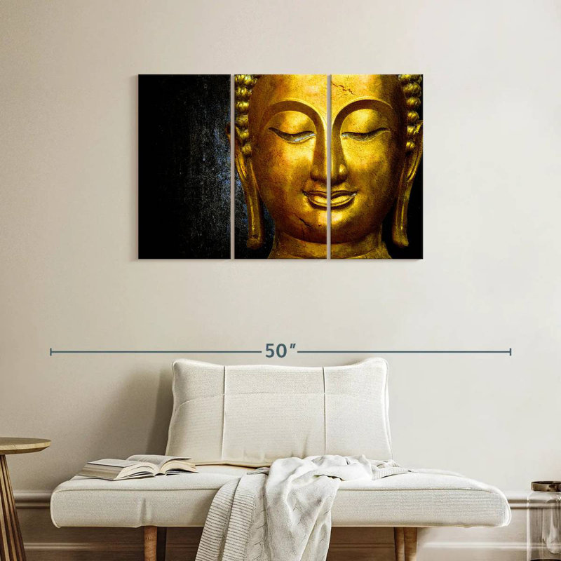 Adella Golden Buddha Statue, 24" H x 38" W
