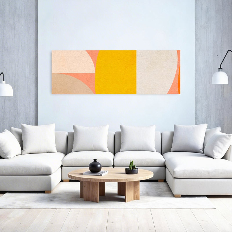 Art mural géométrique abstrait géométrique pastel, H 60 po x l 20 po