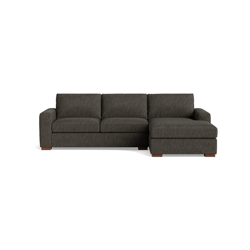 Couch Potato Chaise Sectional, Performance Weave - Onyx, Right Hand Facing