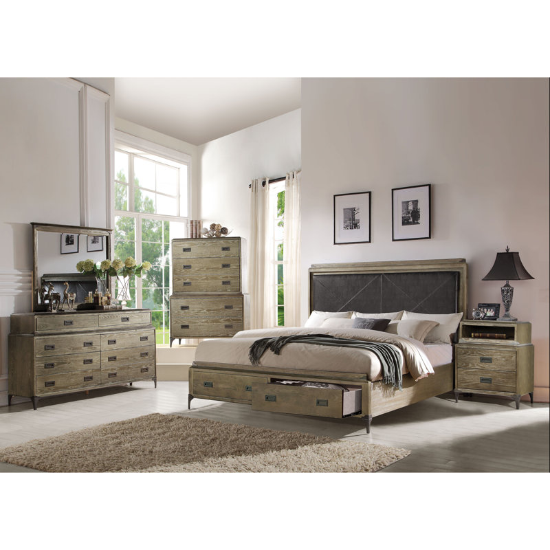 Athouman 2-Drawer Nightstand in Beige