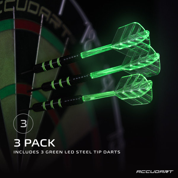 Accudart Tracer 3pk LED Darts, Green