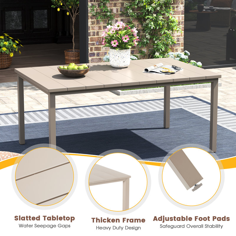 Patio Dining Table, Cream