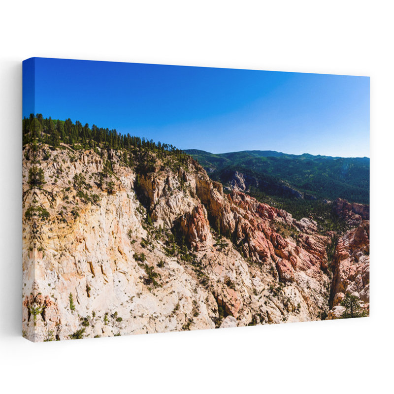 View From Hells Backbone Road Near Escalante And Boulder Garfield County Utah USA by Tim Mulholland - Wrapped Canvas Print