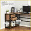 Table basse industrielle en L avec tablettes de rangement et amp; 2 tiroirs, peu encombrants pour les petits salons