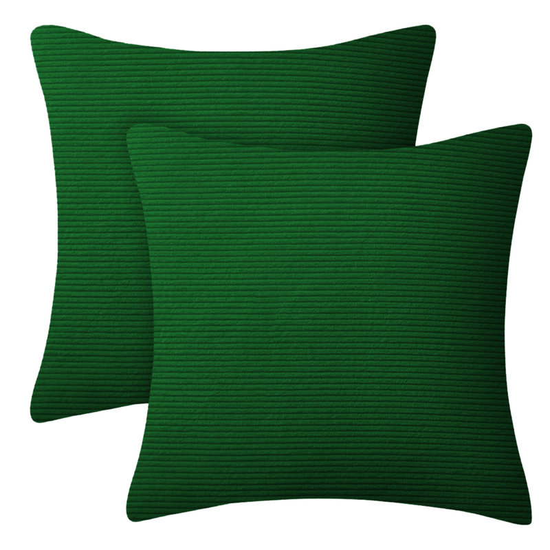 Striped Square Scatter Cushion Cover, Green