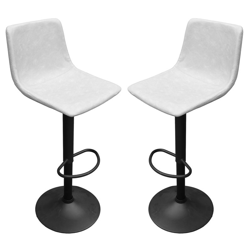 Tabouret de bar pivotant Maximilian, Gris clair, Ensemble de 2