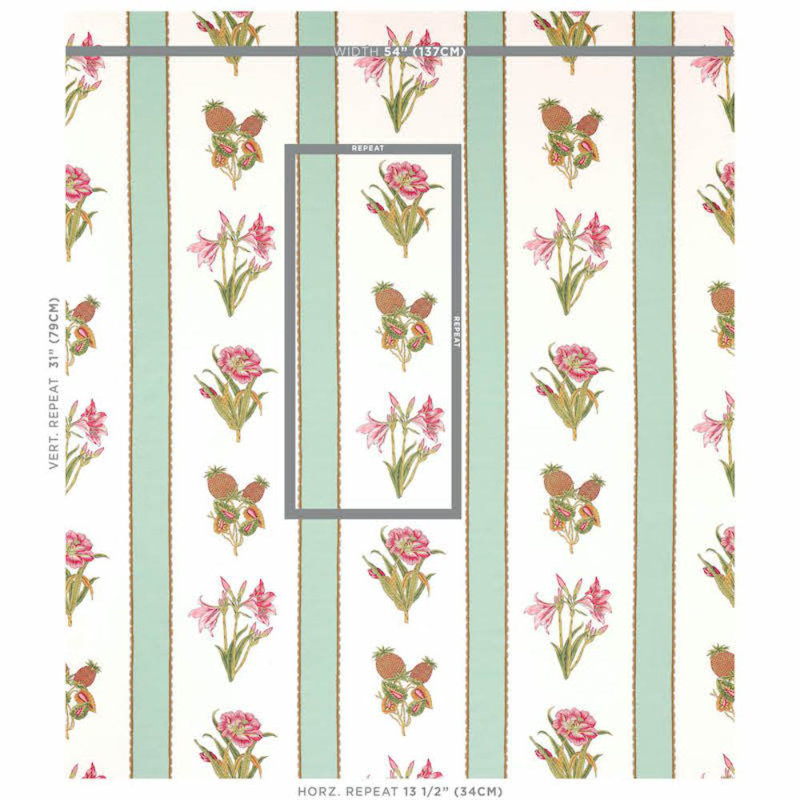 Servilia Stripe Fabric, Aqua