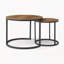 Ensemble de 2 tables basses gigognes à plateau de table de bout rond et robuste