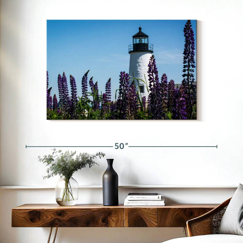 Jardin et phare Lilie Lupin, H 26 po x l 39 po