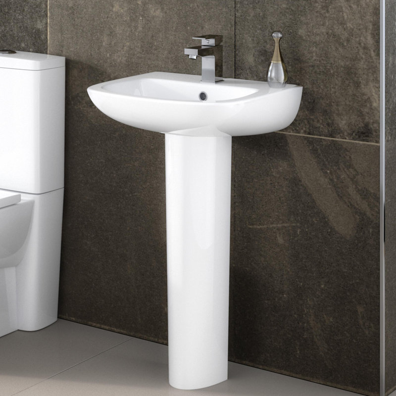 Nuie Ambrose 450mm L x 350mm W White Vitreous China U-Shaped Sink with Overflow
