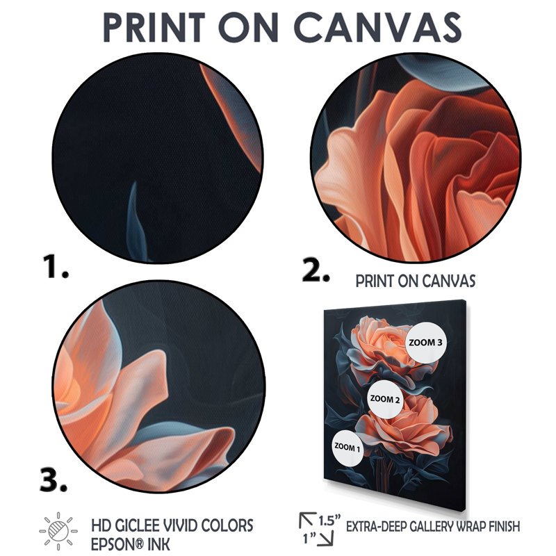 Ora - salon d'art mural floral, H 40 po x l 30 po, Toile tendue, Ne s’applique pas