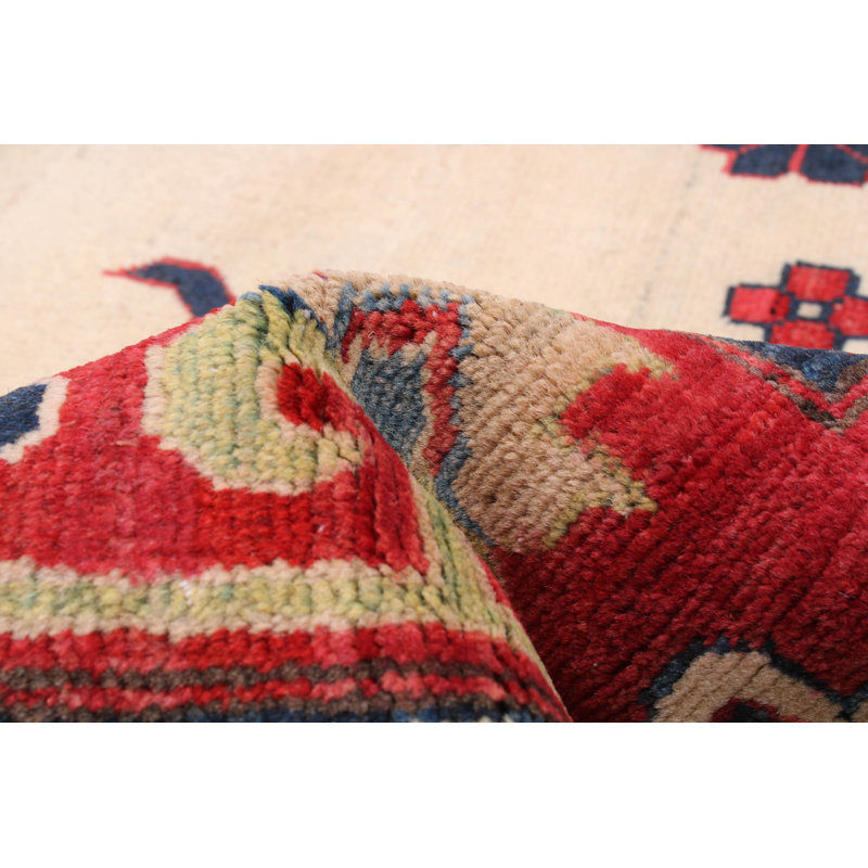 Tapis unique en laine noué à la main 8 pi 4 po x 10 pi 1 po nouvel âge Edene - crème / rouge / bleu