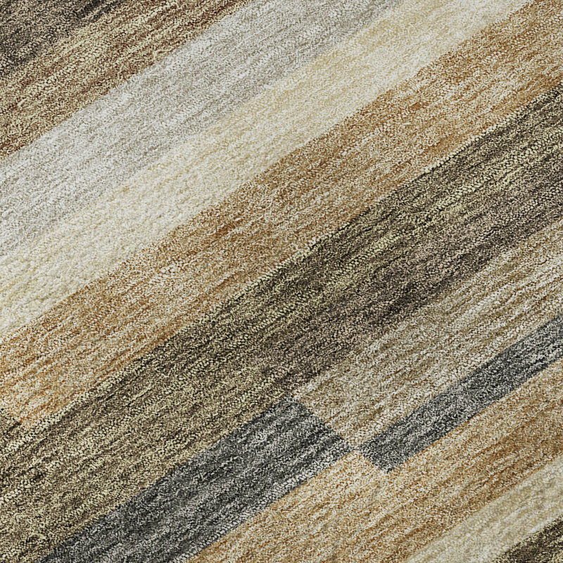 Premium Machine Washable Prisco Taupe Rug, Rectangle 1'8" x 2'6"
