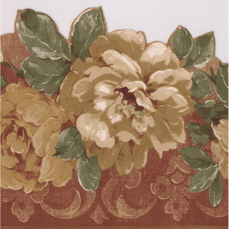 Bordure de papier peint floral et botanique 15 pi L 5,5 po Korhonen