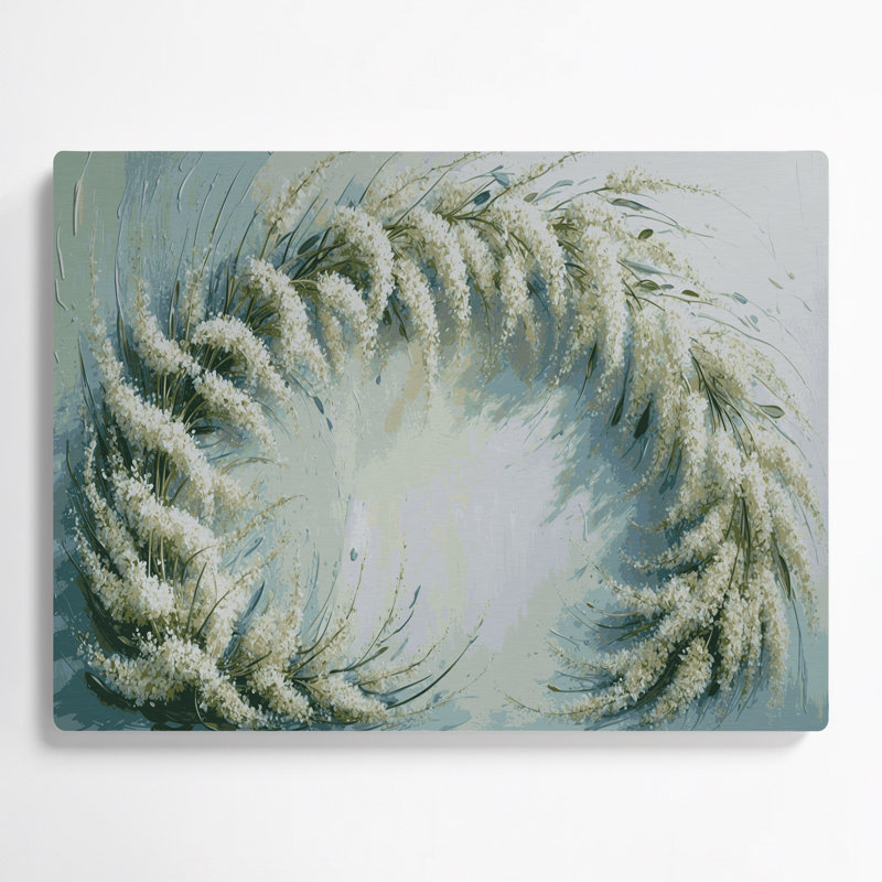 Art mural botanique sureau vert en métal, H 132 po x l 168 po x P 0,05 po