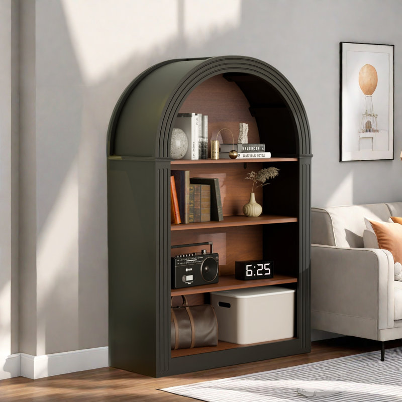 Bibliothèque avec présentoir en bois