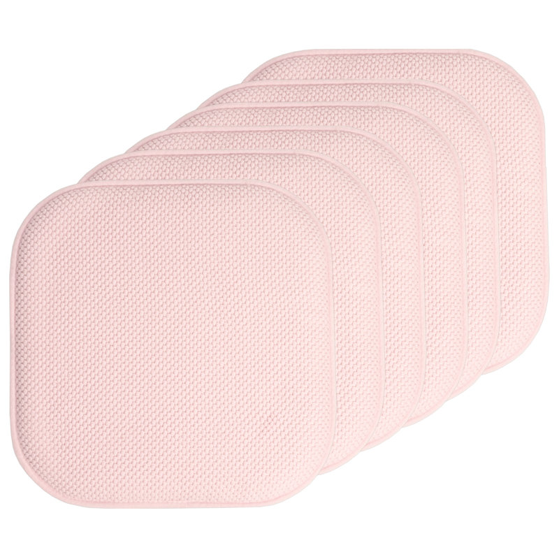 Honeycomb Non-Slip Indoor Chair Cushions, Pink, 6-Pack