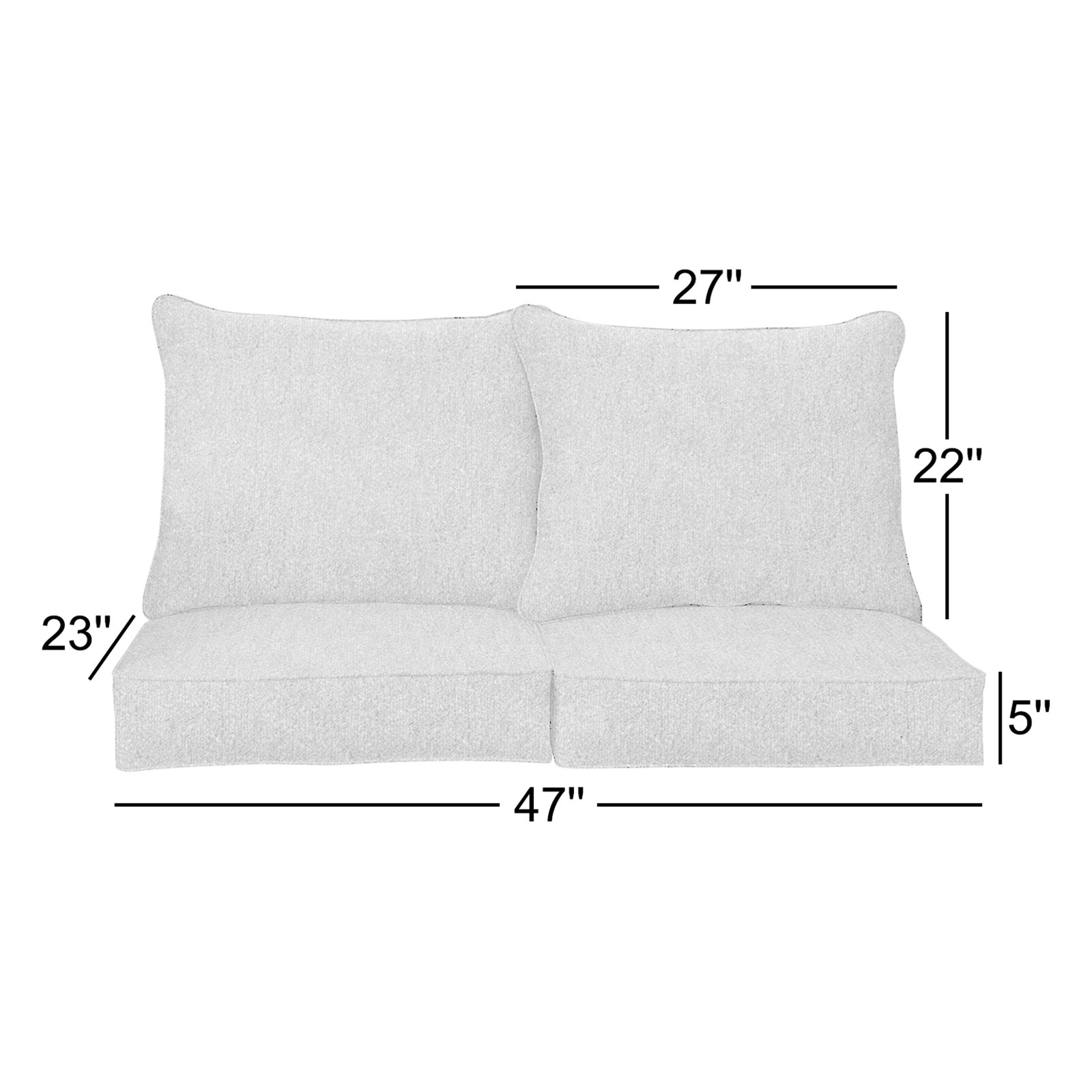 24" Sunbrella® Seat and Back Cushion, Improve Indigo Sunbrella®