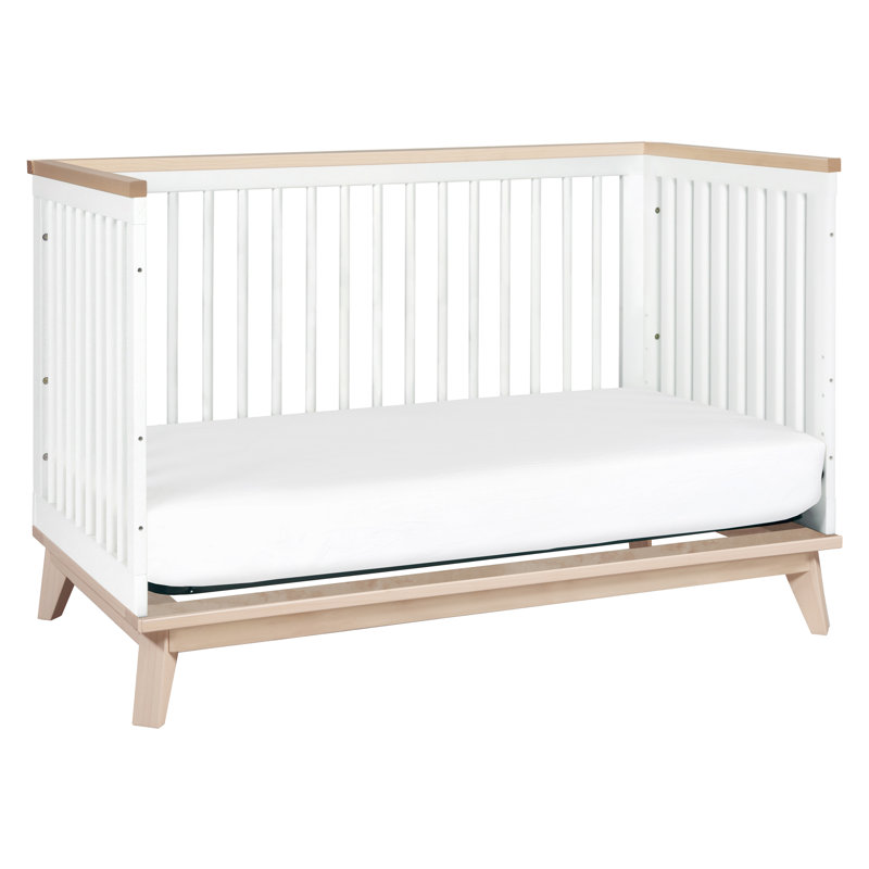 Scoot 3-in-1 Convertible Crib, White/Washed Natural