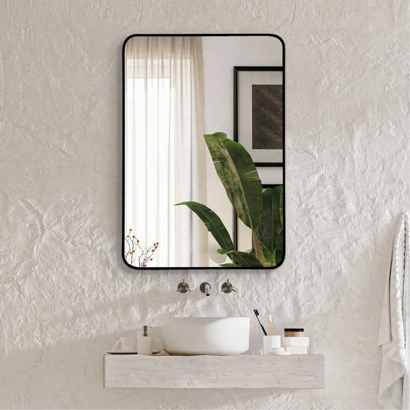 Miroir de salle de bain, Noir, 22 po x 30 po