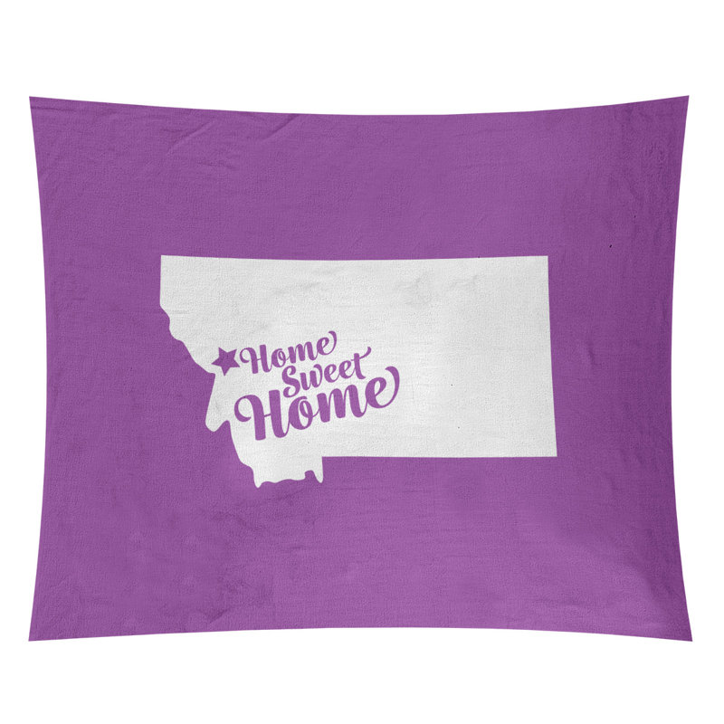 Tapisserie Home Sweet Missoula, H 88 po x l 104 po, Violet