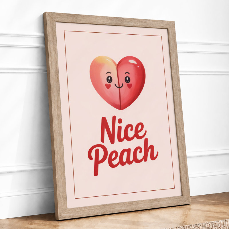 Nice Peach Typography - Print, Oak, A4 - 29.7 x 21.0 cm