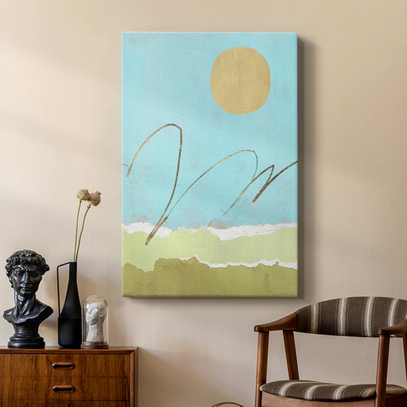 Paysage vert et doré II - galerie Cavas sur mesure, H 60 po x l 40 po