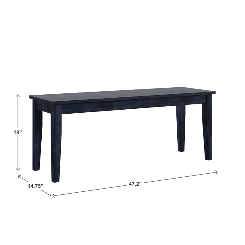Banc de hall d'entrée rembourré Norita, Denim antique