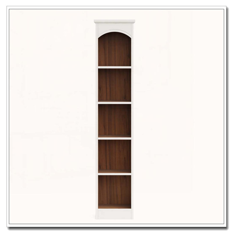 70.86" 5-Tier White & Oak Modern Slim Corner Cube Bookcase For Living Room, Office, Bedroom