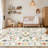 Washable Rugs for Living Room, Floral Animal Print Area Rug with Non Slip Backing, Low Pile & Stain Resistant Botanical Soft Accent Carpet for Dining Room, Under Table, Bedroom, Nursery-1098794489-1098392651