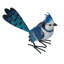 Statue miniature en métal bleu Jay
