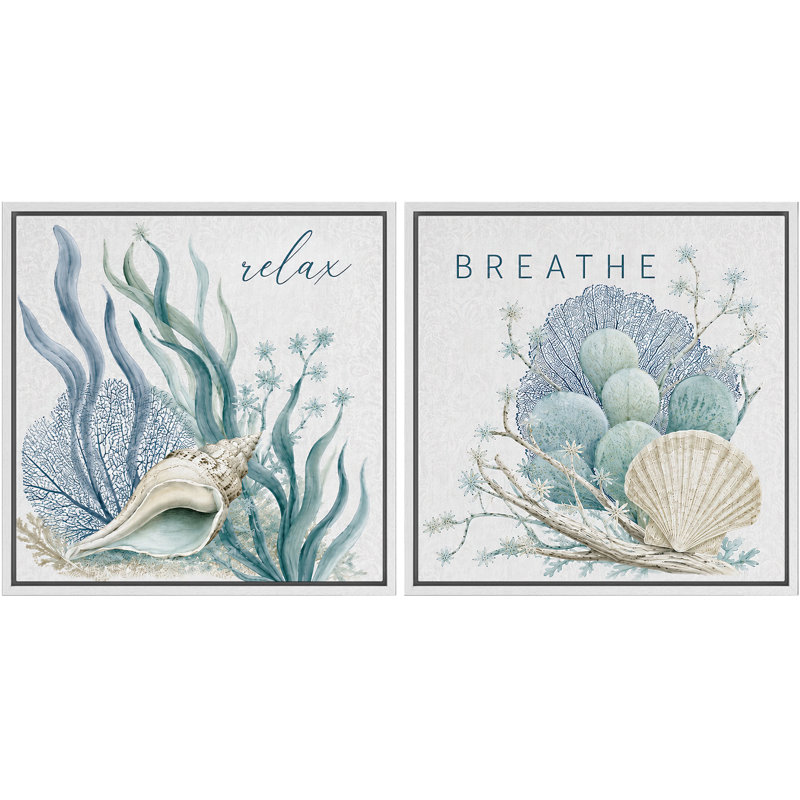Relax Relax Breathe, H 16 po x l 16 po x P 1,5 po, Encadrement blanc