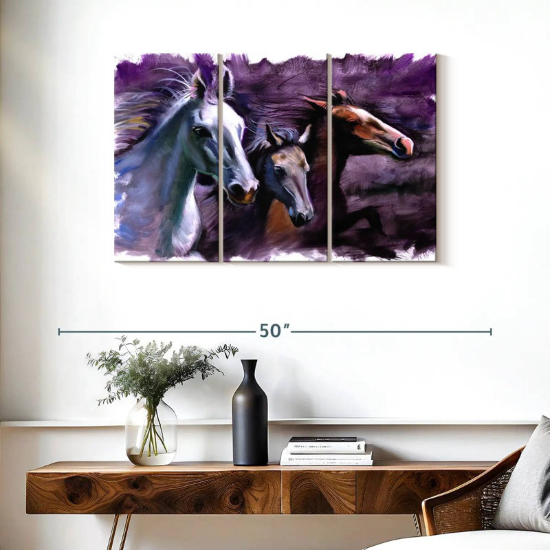 Brampt 3 Horses, 24" H x 38" W