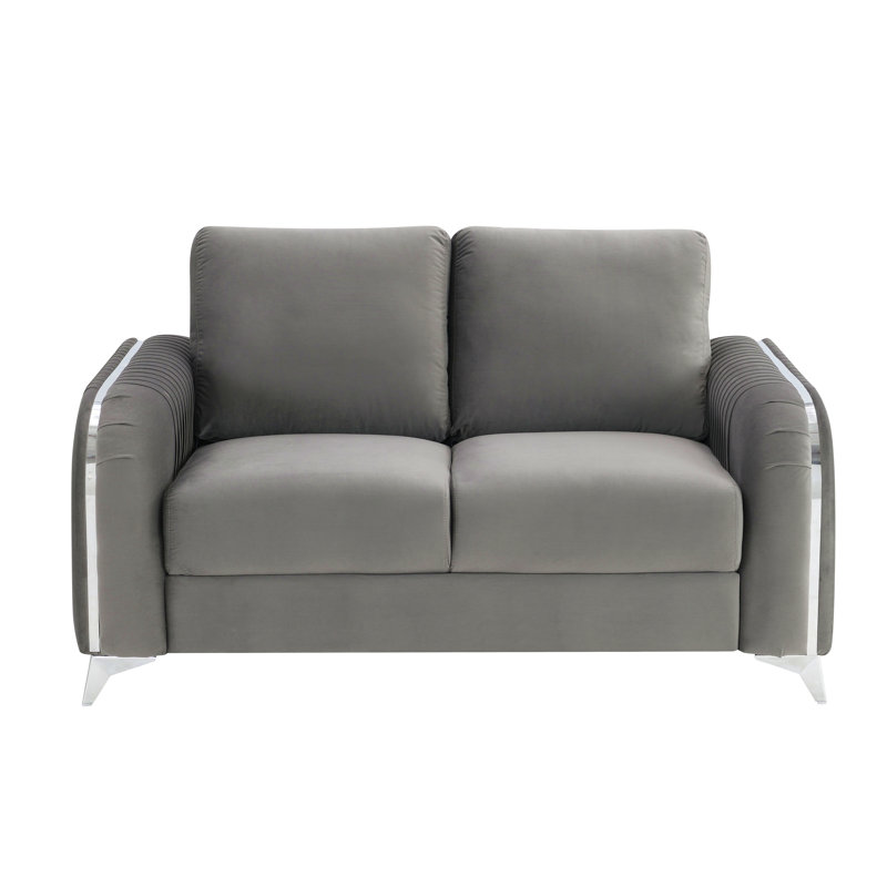 Causeuse en velours gris