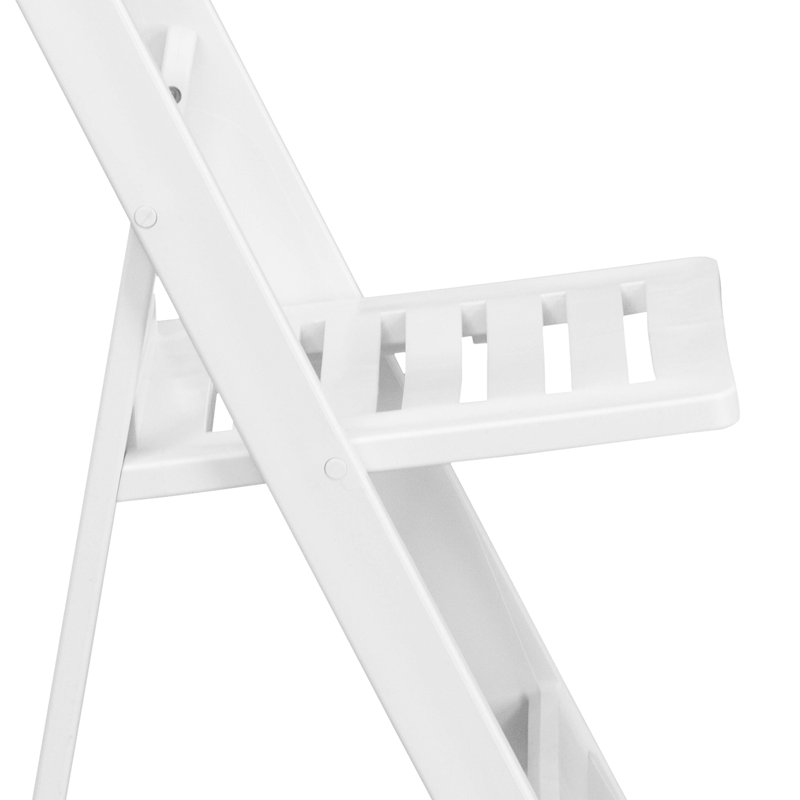 Thornfeldt 800 lb. Capacity Resin Folding Chair with Slatted Seat, White
