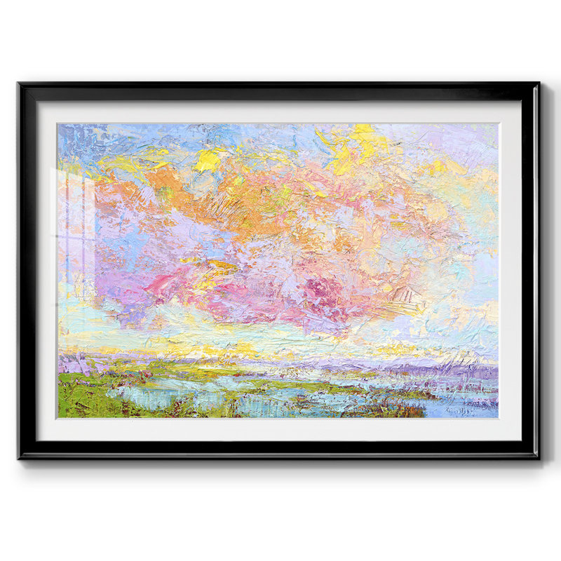 «On a Summer», impression encadrée avec biseau mat et verre, H 27 po x l 39 po x P 1,5 po, Noir