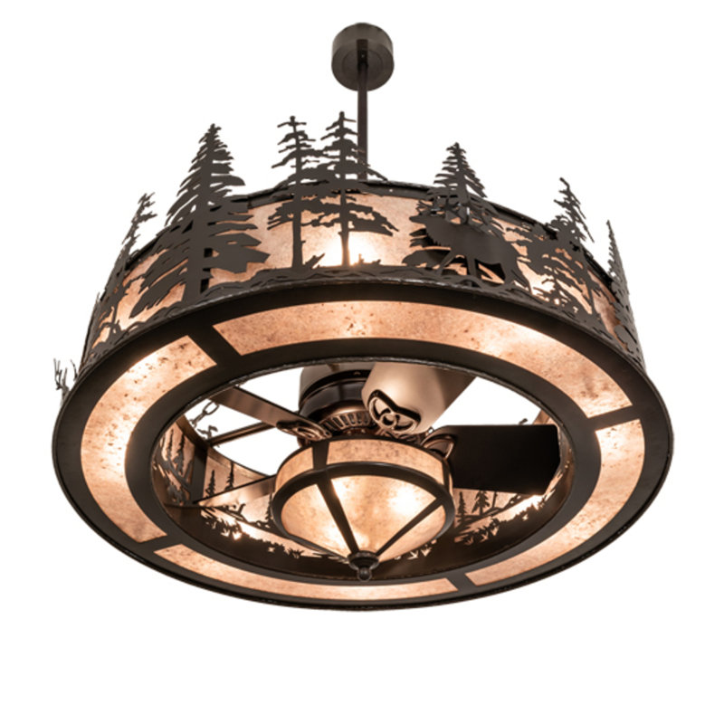 Elk At Dusk Downrod Ceiling Fan