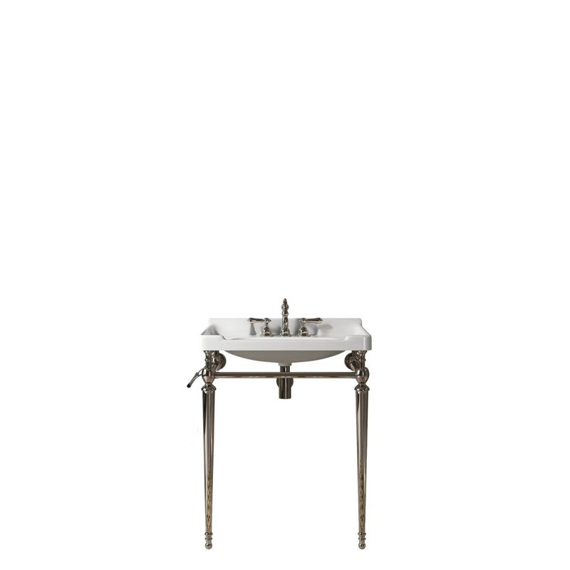 Elegant Ceramic Bathroom Console, Chrome