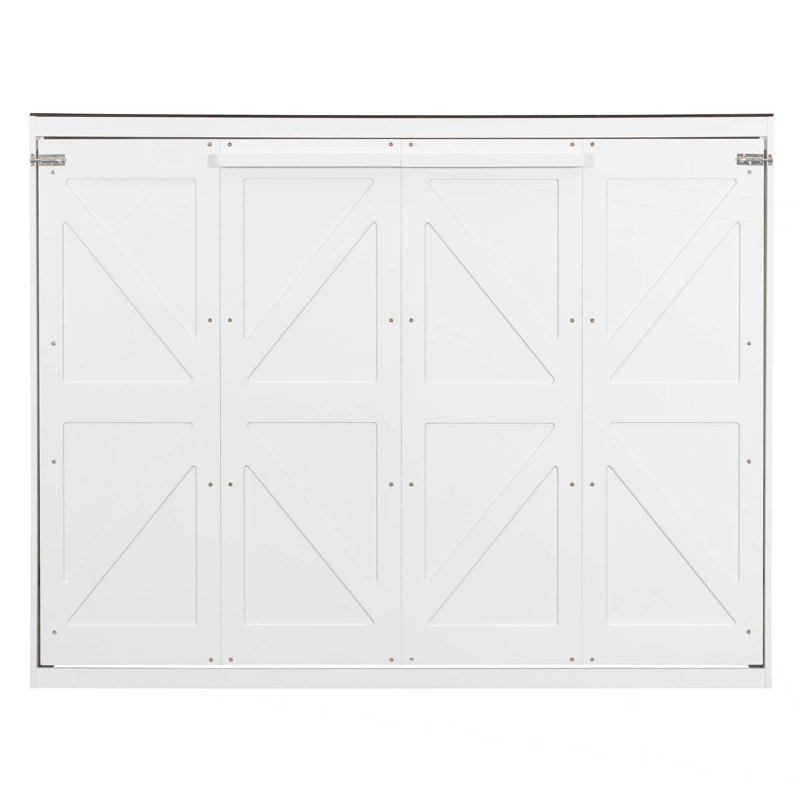 Grand lit escamotable mural et USB, White