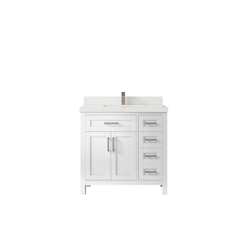 36 po Cambridge Ensemble de meuble-lavabo simple W, Blanc