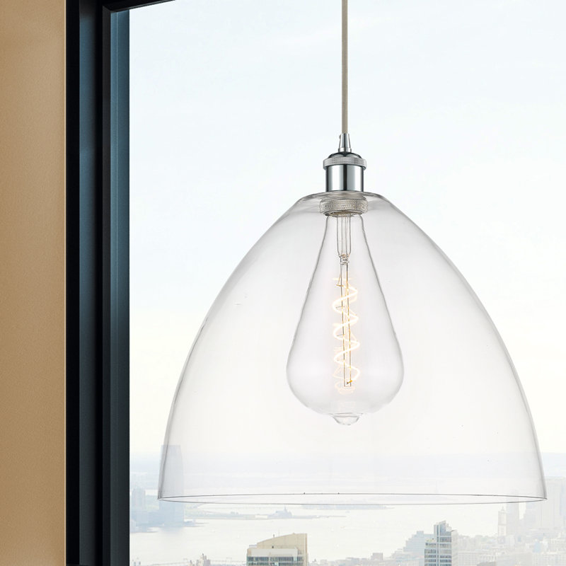 Haruka 1 - Light Single Pendant, Clear, 18.75" H x 16" W x 16" D, Polished Chrome
