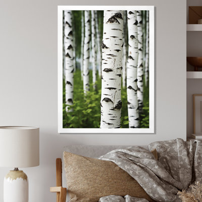 Bouleau blanc et vert Whispers III - Art mural grand bouleau