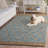 Keyren Natural Fiber Flat Weave Jute/Cotton/Wool Geometric Rug in Blue/Brown-39653077